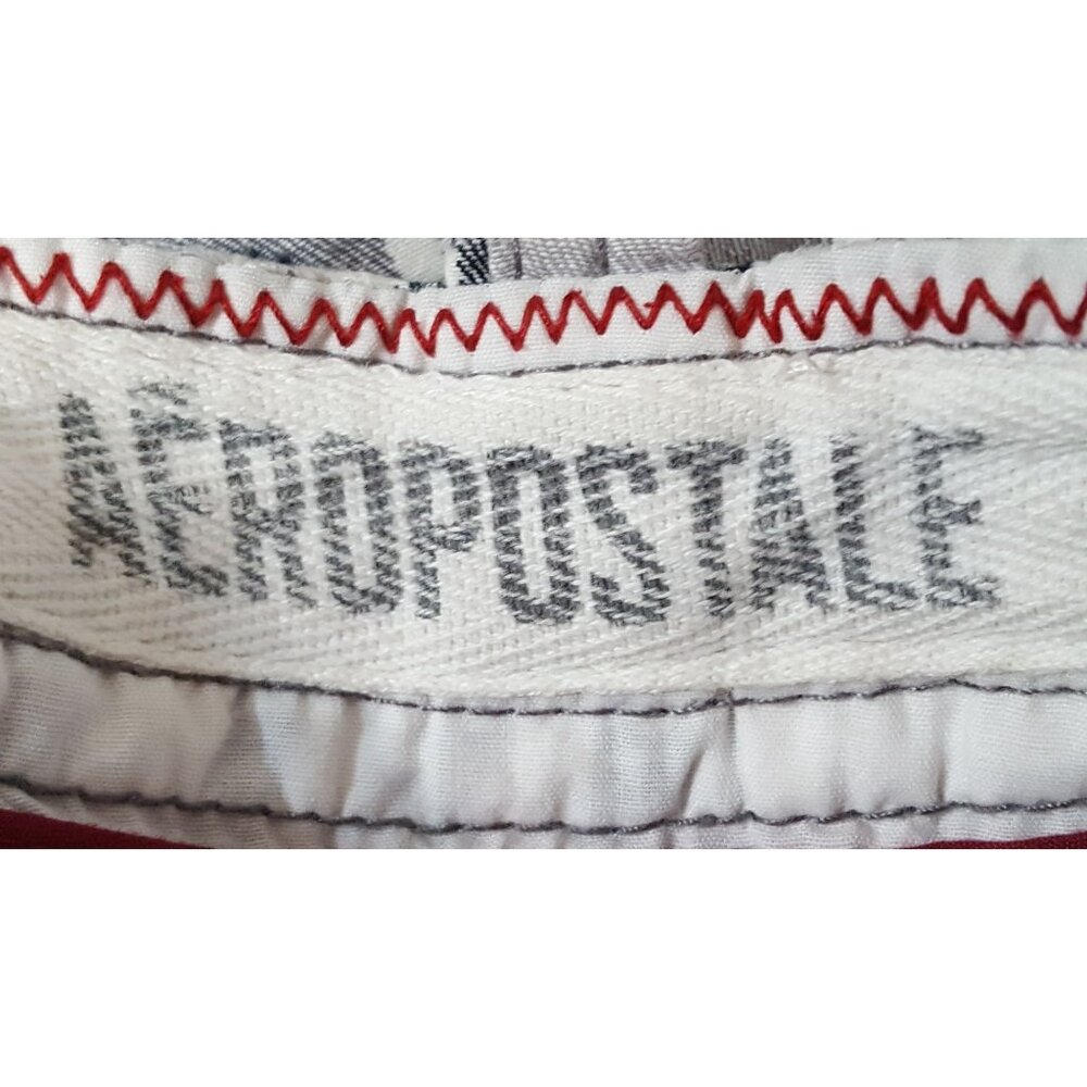 Aeropostale Mens Flat Front Shorts Gray Plaid Long Leg Size 31 x 11 - Picture 5 of 6